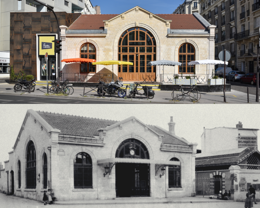 Damals und heute: Der ehemalige Bahnhof „l’Avenue de Saint-Ouen“ hatte schon viele Gesichter © Jean-Philippe Corre/École des Ponts & chaussées